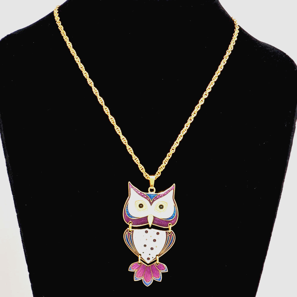 Owl Enamel Necklace